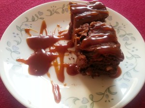 fudgy-choc-brownie-salted-caramel-sauce